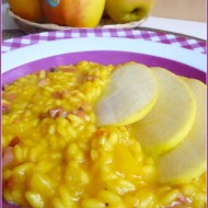 RISOTTO CON LE MELE VALVENOSTA, SPECK E ZAFFERANO