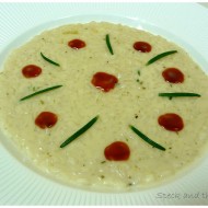 RISOTTO AL PANNERONE LODIGIANO AROMATIZZATO AL ROSMARINO E CONFETTURA EXTRA DI ROSA CANINA